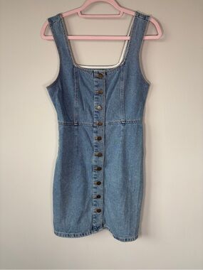 URBAN OUTFITTERS Denim Button Down Jumper Dress boho Cottagecore Size 8